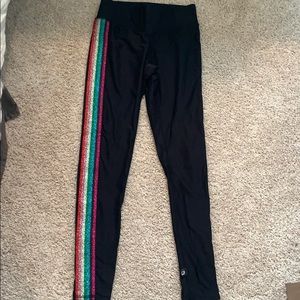 Terez rainbow glitter stripe leggings